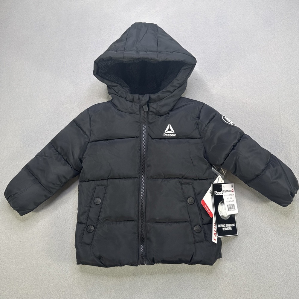 Reebok Toddler Heavyweight Comfortable Puffer Jacket Size 2T Black NWT